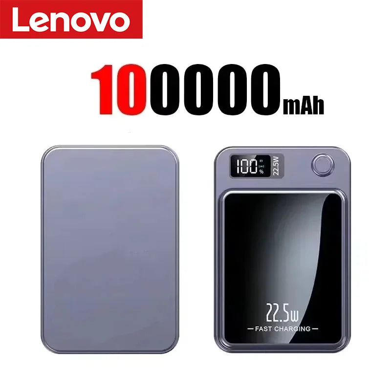 Lenovo Wireless Magnetic Power Bank 500000mAh 22.5w Super Fast Charging Portable External Battery Powerbank  For Iphone Samsung