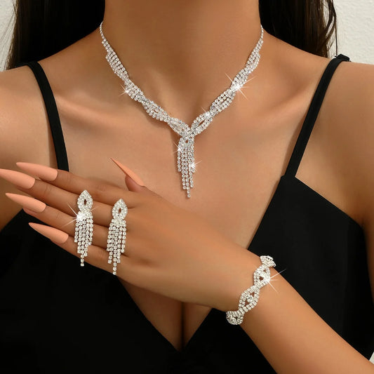 Lanț Hollow Tassel colier cercei brățară bijuterii set nuntă